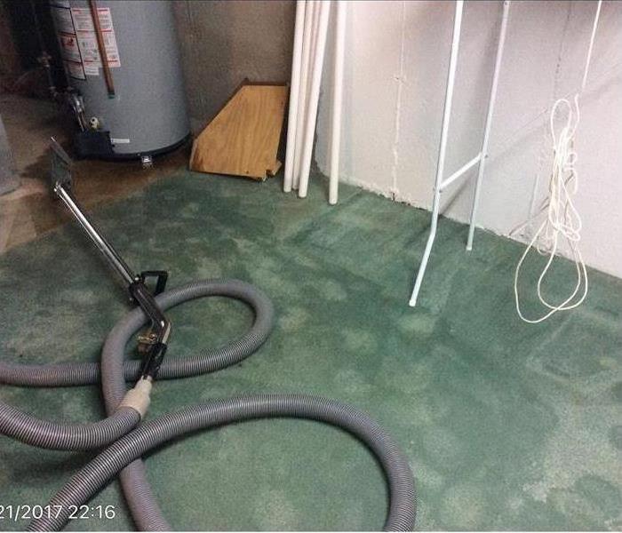 Cleaning up water damage in a basement 